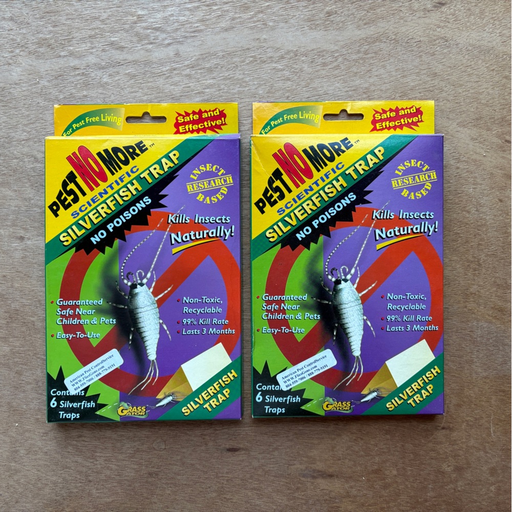 NEW: 2 Boxes Pest No More Silverfish Traps (12 traps total) Kid & Pet Safe